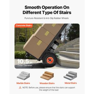 Carrello Elettrico Saliscale da 400 kg con Manico Estensibile da 400 cm, Carrello Elettrico per Carichi Pesanti - Product Image 5