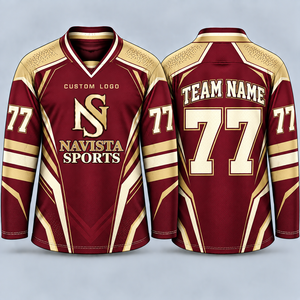 Créez votre propre maillot de hockey sur glace personnalisé avec le nom de votre équipe, design populaire, maillots de hockey sur glace unis - Product Image 4