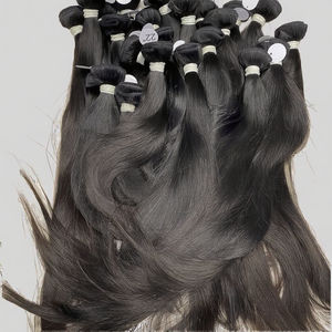 Extensiones de Cabello Humano Indio 100% Natural, 16-20 Pulgadas, Doble Trama, Cabello Virgen Remy Crudo de un Solo Donante para Tejer - Product Image 5