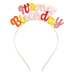Diadema Brillante Multicolor con la Frase "Es Mi Cumpleaños", Accesorio para el Cabello para Fiestas, Diadema con Purpurina de Feliz Cumpleaños - Product Image 5