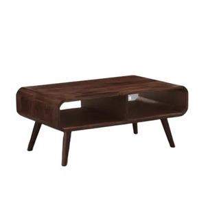 Mesa de Centro Moderna Personalizable de Madera Maciza de Mango con Almacenamiento Abierto, Altura Ajustable, Color Personalizado, Tamaño Personalizado, Muebles para el Hogar, Sala de Estar - Product Image 1