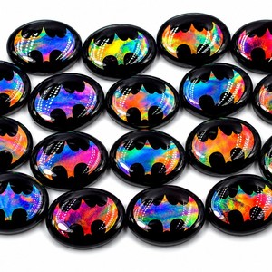 Natural Aurora <b>Opal</b> Match Pair Cabochon Black Onyx Oval Gemstone Loose Cabochons for Jewelry Making - Product Image 1