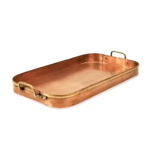 Classic Design <b>Copper</b> Serving Tray Elegant Serving Plate for Snacks Tea Coffee Drinks in Dining <b>Table</b> Home and Hotel Service - Product Image 1