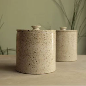 Juego de Recipientes Minimalistas con Acabado Glaseado Moteado, Tapa Segura y Diseño Liso, Elegante Organizador para Encimera o Despensa - Product Image 2