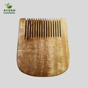 Peine de madera de neem con aroma natural y logotipo personalizado para estimular las raíces y dar brillo. - Product Image 2