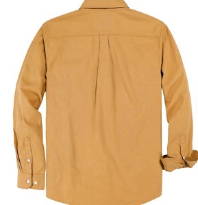 Chemise en jean unie pour homme, manches longues, col rabattu, coupe classique, style décontracté, poches, lavable, manches longues - Product Image 4