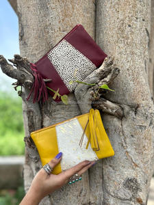 Nueva y elegante bolsa de borlas de cuero con estampado de animales reciclados, tarjeteros de cuero de piel personalizados únicos, carteras de moda para mujer - Product Image 3