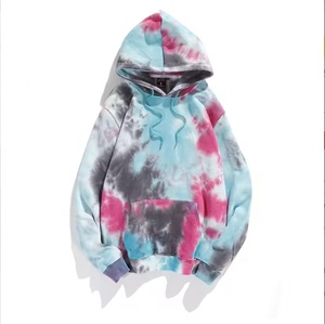 Venta caliente transpirable hombres Tie Dye Hoodie Pullover Tie Dye Rainbow hombres Hoodie Oversize Kangaroo Pocket Tie Dye Unisex Hoodie - Product Image 1