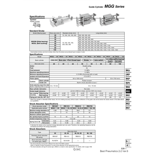 Cylindre de guidage MGGMB32-200 SMC Pneumatics - Product Image 1