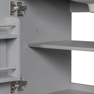 30-Inch Multi-Functional Solid <b>Frame</b> MDF Board <b>Grey</b> Bathroom Vanity with Sink Combo Doors Drawer - Product Image 5