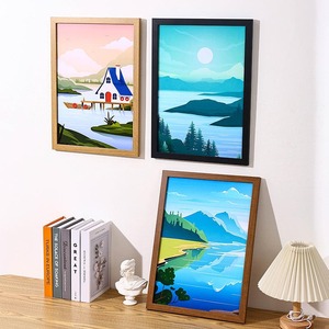 Cadre photo rectangulaire en bois décoratif, best-seller, avec couvercle en verre, pour la maison, le bureau, la chambre et le salon, en vente - Product Image 4