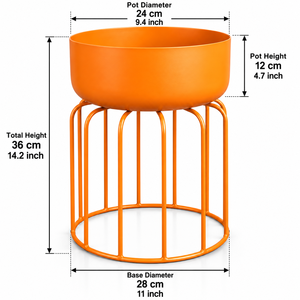 Soporte Moderno para Macetas de Metal Naranja con Diseño Decorativo de Jaula de Alambre para Plantas de Interior, Exhibición de Flores, Sala de Estar, Balcón, Jardín - Product Image 2