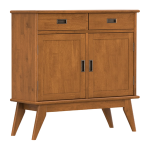 Midcentury Modern Solid Wood Living Room <b>Cabinet</b> with 2 Drawers and 2 Doors <b>Storage</b> Furniture - Product Image 1