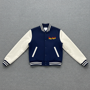 High Quality Custom Chenille Embroidered Logo Quilted <b>Waterproof</b> <b>Winter</b> Letterman <b>Jackets</b> 100% Wool Sheep Skin Lining Women's - Product Image 5