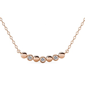 Pequeño círculo redondo barra colgante collar minimalista adornado con cristales de Swarovski Daisini plata 925 joyería de mujer - Product Image 5