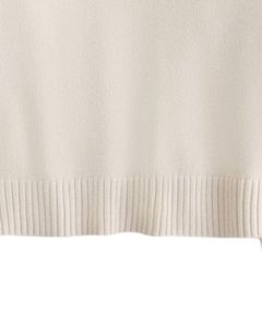 Pull en tricot à col zippé unisexe, couleur unie, col rabattu, coupe classique, vêtement d'automne - Product Image 5