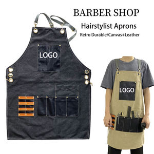Tablier en toile avec poches, bretelles réglables pour barbiers, salons de coiffure, style tendance, couleurs personnalisables - Product Image 2
