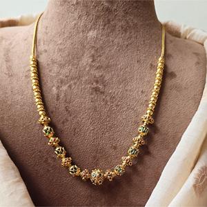 18K Gold Plated Brass Long Link Chain with Cubic Zirconia and Imitation Pearl for Wedding - Product Image 2