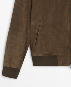 Chaqueta Bomber de Poliéster Marrón para Hombre, con Cierre, Cuello Camisero, Estilo Urbano, Transpirable, Diseño Sólido con Cremallera Frontal - Product Image 4
