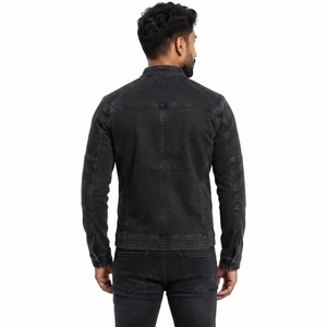 Premium Cotton <b>Men</b> <b>Denim</b> <b>Jacket</b> Button-Up Long Sleeves Relaxed Fit Durable <b>Denim</b> Fabric Outdoor Casual Spring Waterproof - Product Image 3