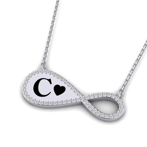 Colgante de letra elegante con moissanita y cristales de plata, estilo hip hop, amuleto unisex, joyería de moda - Product Image 2