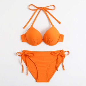Traje de Baño Bikini Ultra Ligero para Mujer, Sólido, con Tirantes Transparentes y Tanga - Product Image 6