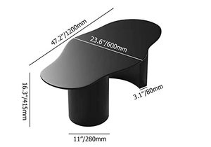 Mesa de Centro Moderna de Madera Irregular con Forma de Nube, Mueble Minimalista para Sala de Estar, Mesa de Centro Resistente con Acabado Negro, Muebles para el Hogar - Product Image 4