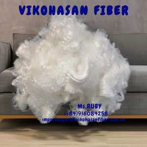เส้นใยโพลีเอสเตอร์ VIKOHASAN 7D-HS สีขาว รีไซเคิลได้ แบบกลวงเคลือบซิลิโคน ป้องกันไฟฟ้าสถิตย์ ทนไฟ 100% สำหรับเติมคอนกรีต - Product Image 5