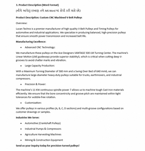 Nouvelle poulie à courroie trapézoïdale en fonte de qualité industrielle – Usinée par CNC pour une longue durée de vie et des performances fiables - Product Image 6