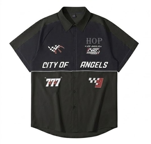 Chemise de course automobile, broderie par sublimation, uniformes d'équipe, vêtements de travail durables pour mécaniciens, chemise anti-plis pour box, chemise avec logo personnalisé - Product Image 5