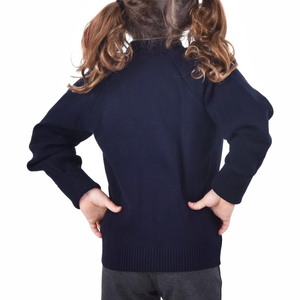 Cárdigan escolar gris marino de punto con cuello en V y botones para niñas y niños, suéter de punto para niños y hombres. - Product Image 6