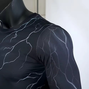 Vente en gros de t-shirts à manches longues pour hommes en spandex sublimé personnalisé imprimé en 3D - Product Image 4