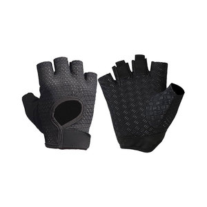 Gants de sport en maille à demi-doigts unisexes, noirs, pour l'entraînement physique - Product Image 1