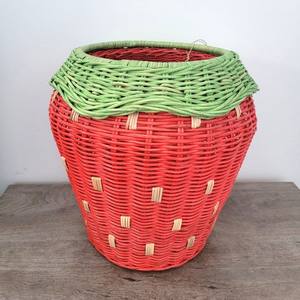 Strawberry rattan <b>basket</b> <b>hamper</b> bin girls bedroom decoration wholesale natural container <b>baskets</b> - Product Image 5