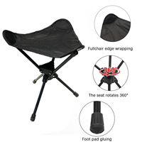 Tabouret de camping pliable pivotant à 360 degrés, logo personnalisé, léger et portable, chaise de pêche et de voyage en plein air