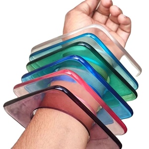 Bracelets en résine Artizon Studio, bracelets géométriques d'été, motif en spirale, couleur gelée, faits à la main, bijoux de haute qualité, mode indienne, femmes - Product Image 1