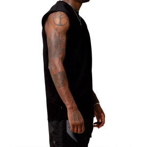 Camiseta sin mangas de algodón a la moda al por mayor, estilo urbano, con diseño de cruz aplicada, proveedor OEM de marca privada - Product Image 4