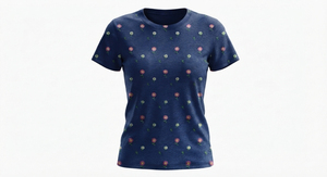 เสื้อยืดลำลองพิมพ์ลายฤดูร้อนสำหรับผู้หญิงคอกลมแขนสั้นขนาดพลัสไซส์ป้องกันริ้วรอย - Product Image 4