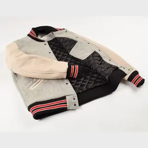 Veste de sport vintage personnalisable pour homme, taille XL, en laine blanche, manteau d'hiver avec broderie, 100% laine, fabriqué par le fabricant - Product Image 2