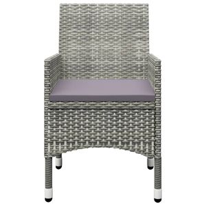 Conjunto de Bistro Plegable Pequeño en Ratán Sintético Gris y Vidrio Templado para Muebles de Patio - Product Image 5