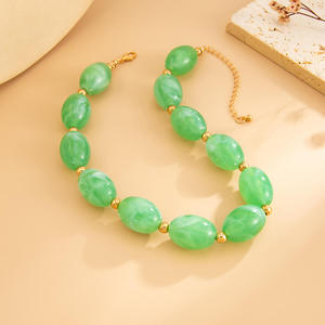 Trendy Handmade Resin Beads <b>Necklace</b> Chunky <b>Statement</b> Jewelry Unisex Vintage Style Fashion Gift Accessory Modern Design - Product Image 1