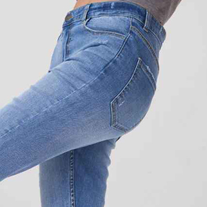 Ladies Custom Women Denim Pants Slimming Fit Flare Jeans Elegant Dark Wash Denim Trousers Classic Street Wear - Product Image 5