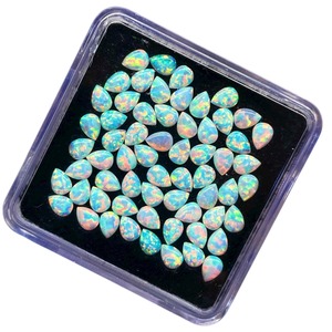Opale naturelle australienne en forme de poire, cabochon 4mm 3mm, pierres précieuses en opale australienne, lot de pierres précieuses en vrac, prix de gros, pour la fabrication de bijoux - Product Image 3