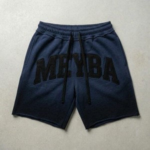 Shorts Bermuda pour Homme Meyba Bleu Marine Brodés avec Lettres, Style Décontracté Streetwear, Taille Mi-Haute en Coton - Product Image 3