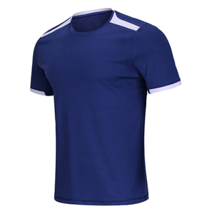 เสื้อยืดผู้ชายสีน้ำเงิน แขนสั้น คอกลม แห้งเร็ว สปอร์ต ทรงปกติ ผ้าถักโพลีเอสเตอร์ สีพื้น - Product Image 1