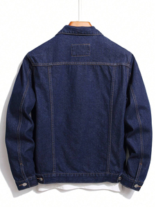 Good Quality <b>Men's</b> Denim <b>Jacket</b> <b>Long</b> Sleeve Single Button <b>Jacket</b> Regular Fit Multi-pockets Breathable Low Price <b>Men's</b> <b>Jackets</b> - Product Image 2