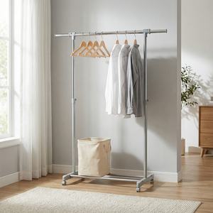 Porte-vêtements simple OEM barre métallique extensible moderne pour meubles de rangement DIY articles ménagers usage domestique organisateur d'usine - Product Image 2