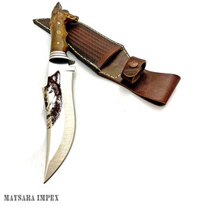 Handcrafted J2 Steel Hunting Bowie <b>Knife</b> Dollar Sheet <b>Handle</b> with Brass Guard and Pommel Bowie Hunting 0utdoor <b>Knife</b> - Product Image 1
