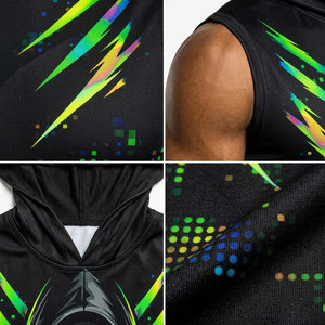 Uniforme 7 contra 7 más vendido, cómodo, de alta calidad, con diseño de calavera en negro y verde, que absorbe la humedad. - Product Image 6