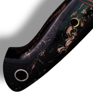 Cuchillos de Caza Damasco con Hoja de Acero Estampado y Mango de Madera Decorativo para Camping, Caza, Trabajo de Campo y Actividades al Aire Libre - Product Image 5
